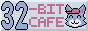 32bit cafe button featuring bitty-cat by loren